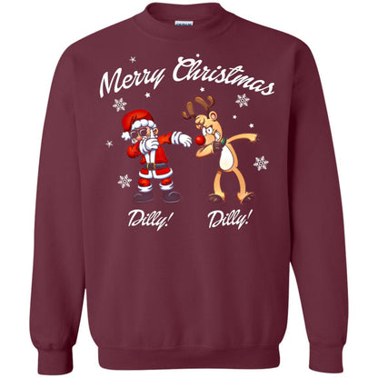 Christmas T-shirt Santa And Reindeer Dilly Dilly