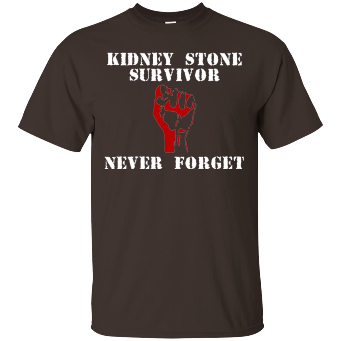 Kidney Stone Survivor Never Forget T-shirt Dark Chocolate