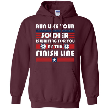 Soldier T-shirt Run Like Your Soldier Is Waiting For You At The Finish Line Maroon