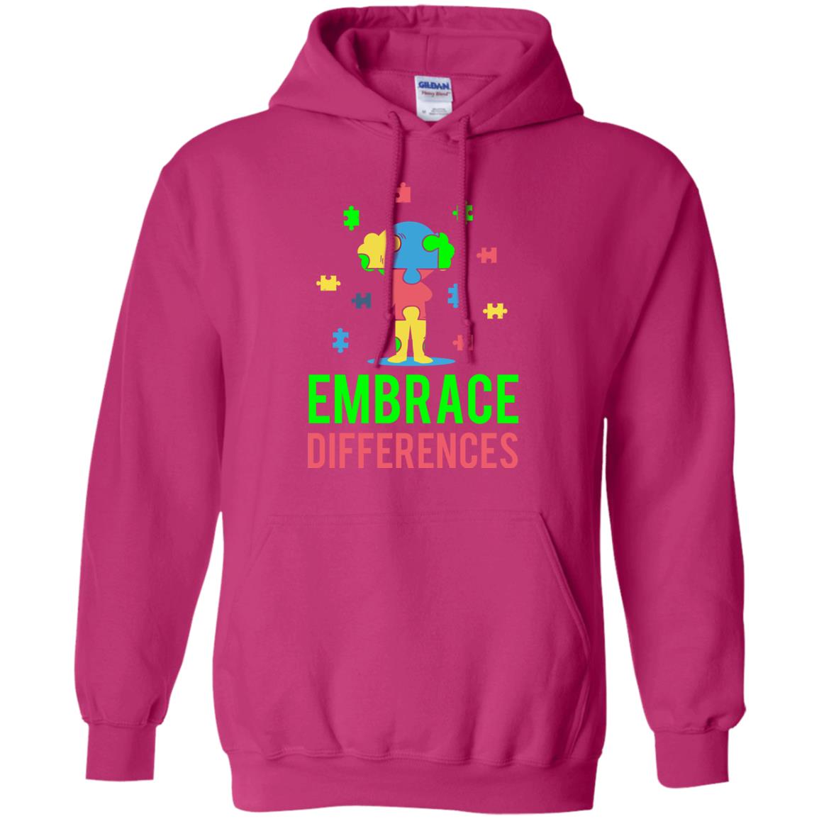 Autism Awareness T-shirt Embrace Differences Heliconia