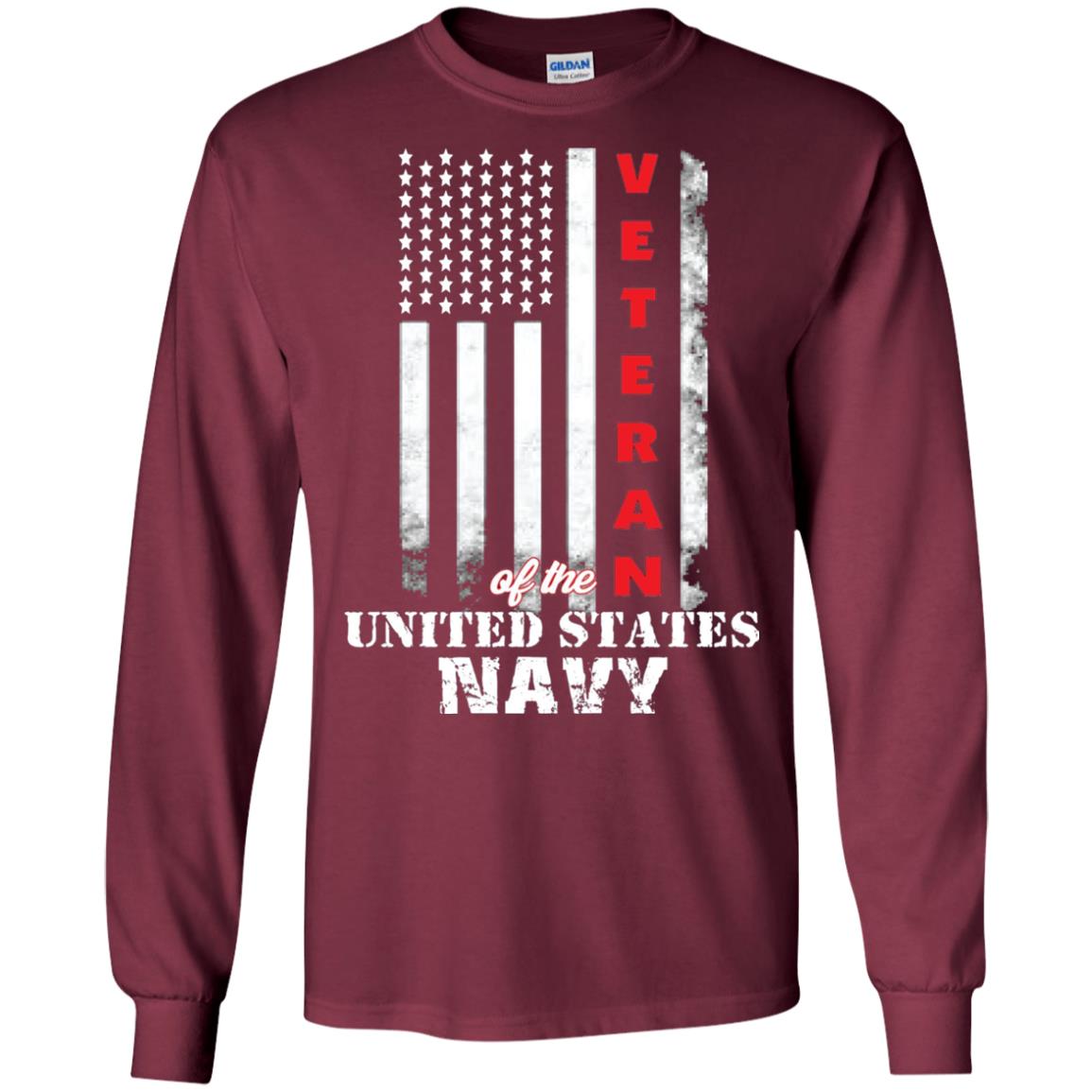 Armed Forces Us Navy Vintage Veteran T-shirt Maroon