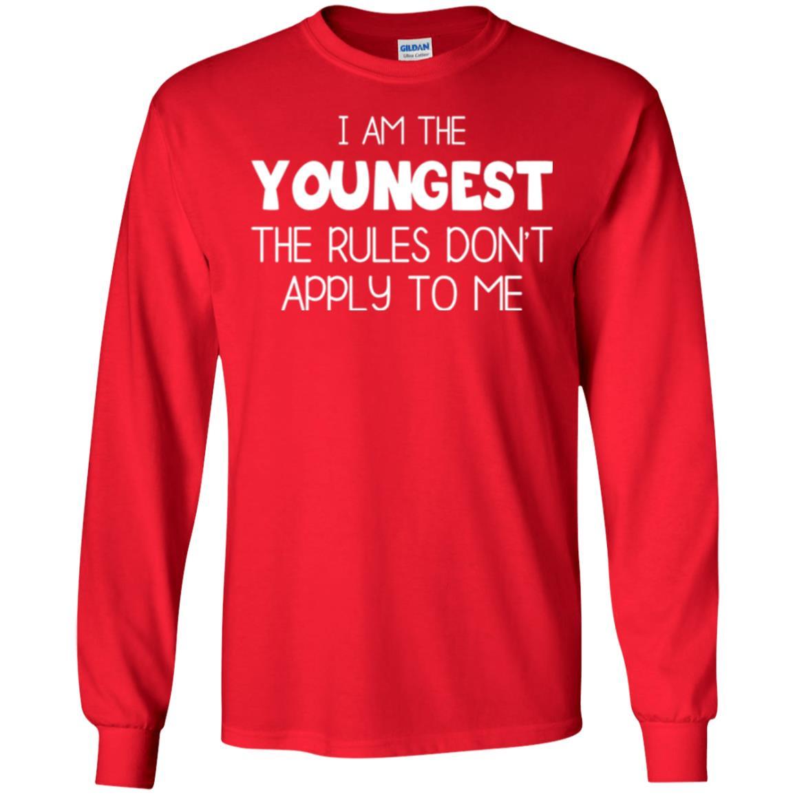 Family T-shirt I Am The Youngest The Rules Don't Apply To Me Red