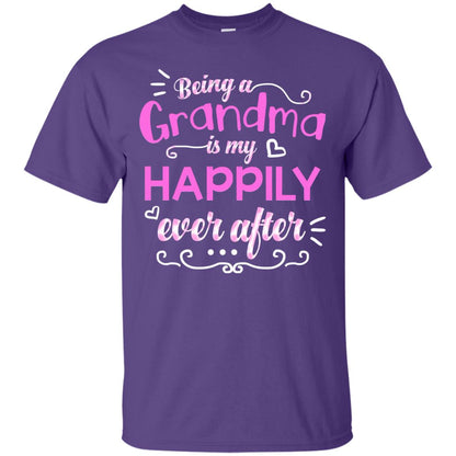 Being A Grandma Is My Happily Ever After Grandmom Shirt Purple