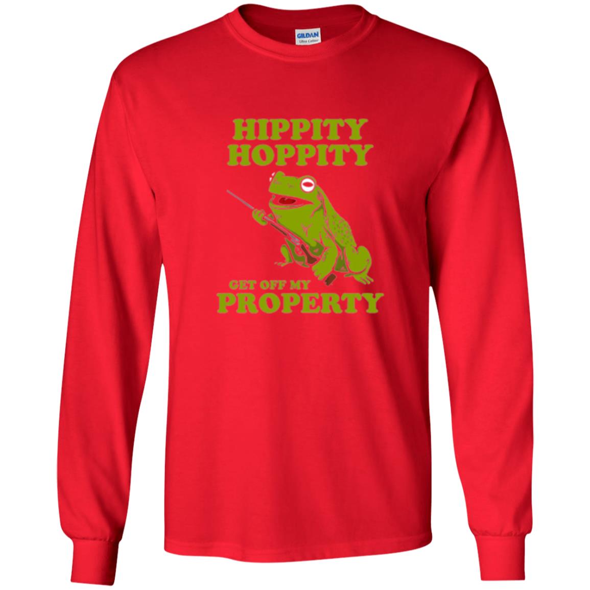 Frog Lover T-shirt Hippity Hoppity Get Off My Property Red