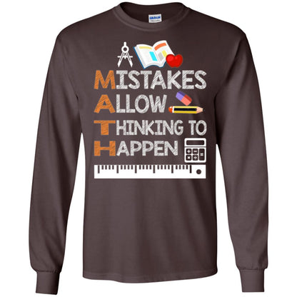 Math Lover T-shirt Mistakes Allow Thinking To Happen Dark Chocolate
