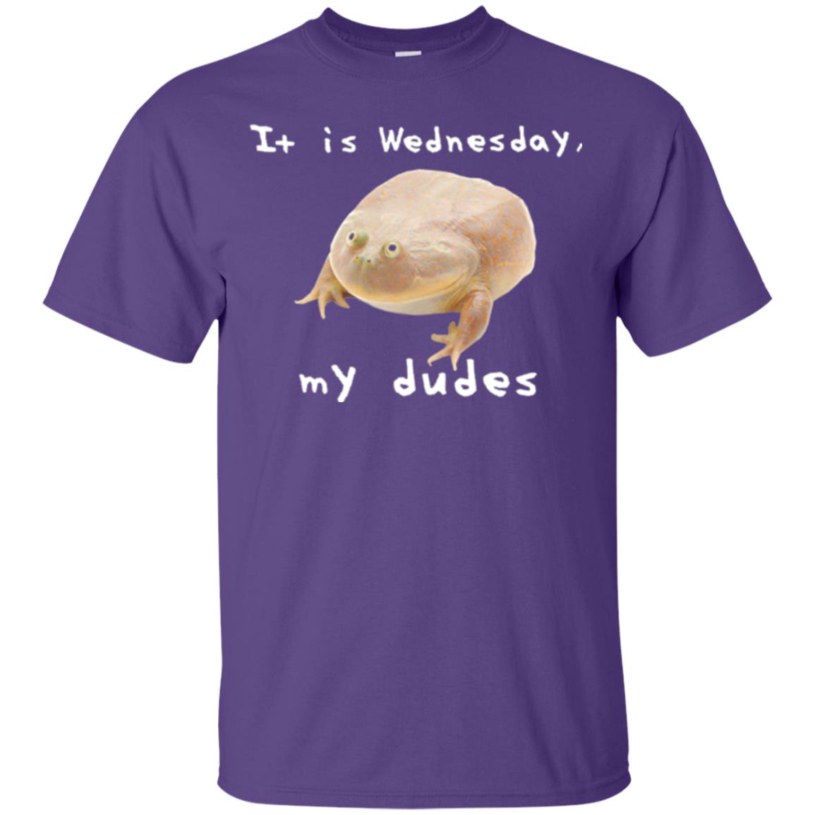 Funny Frog T-shirt It Is Wednesday My Dudes Purple