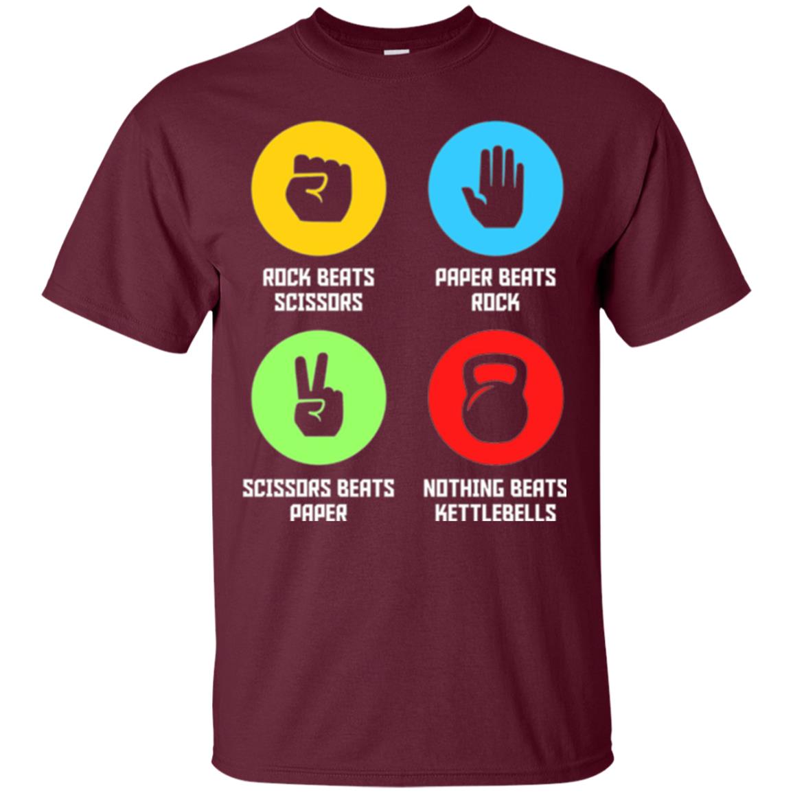 Fitness Gym Sports T-shirt Funny Nothing Beats Kettlebells Maroon