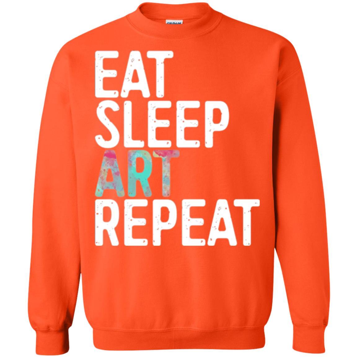 Artist T-shirt Eat Sleep Art Repeat Orange