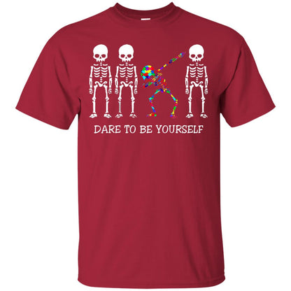 Dare To Be Yourself Autism Awareness T-shirt Cardinal