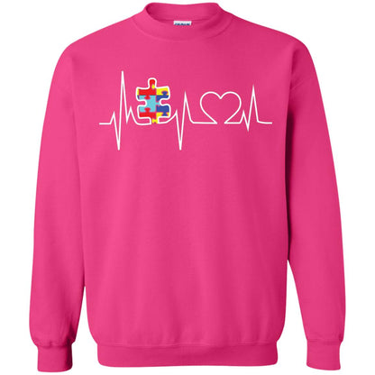 Autism Puzzle Heartbeat Autism Awareness Shirt Heliconia