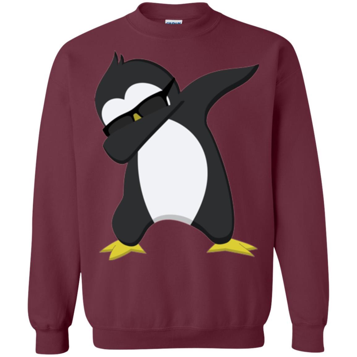 Christmas T-shirt Dabbing Penguin T-shirt Maroon