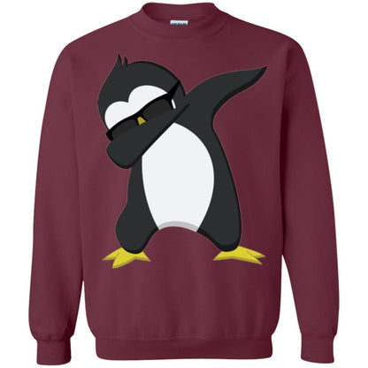 Christmas T-shirt Dabbing Penguin T-shirt Maroon