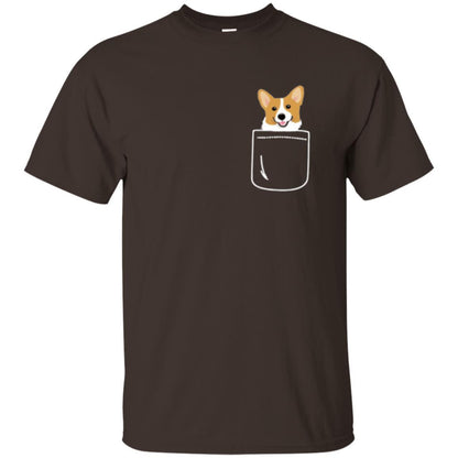 Puppy Dog Lover T-shirt Corgi In Your Front Pocket Dark Chocolate