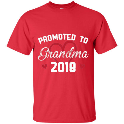 Promoted To Grandma 2018 Love Grandparents T-shirt Red