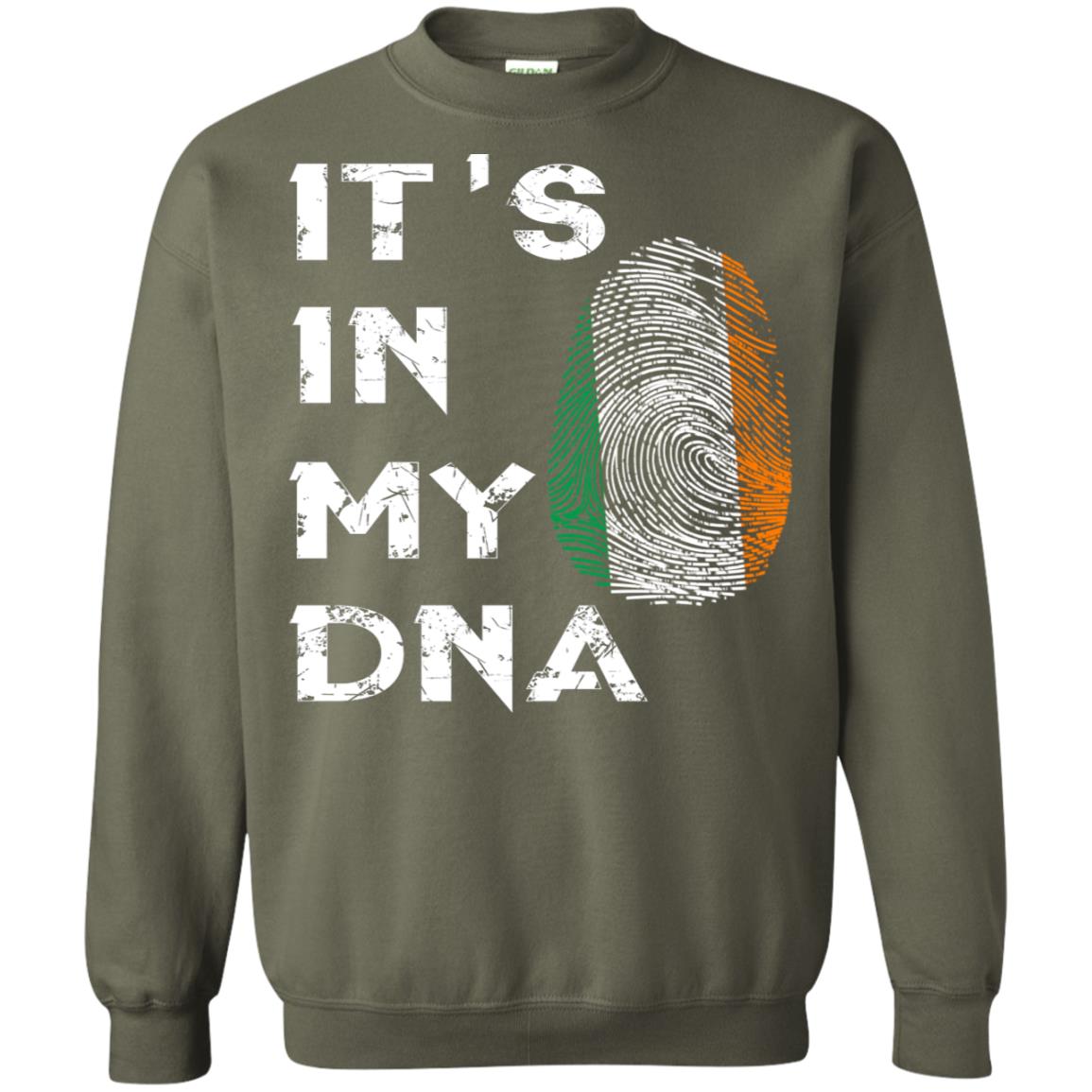 It's In My Dna Fingerprint Irish Ireland Gift Shirt Military Green