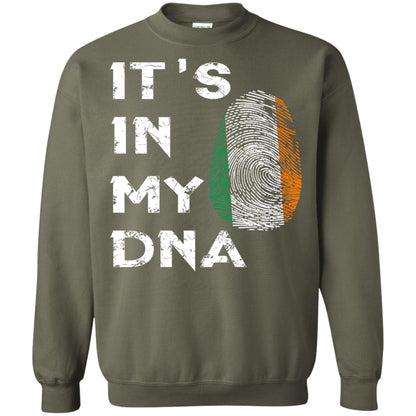 It's In My Dna Fingerprint Irish Ireland Gift Shirt Military Green