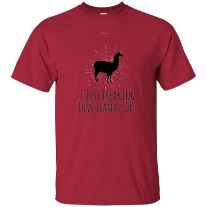 Llama Lover T-shirt I Just Freaking Love Llamas Ok Cardinal