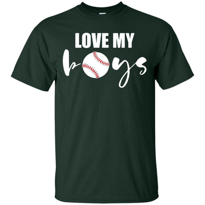 Love My Boys Mom And Dad Baseball Cheer Shirt Forest