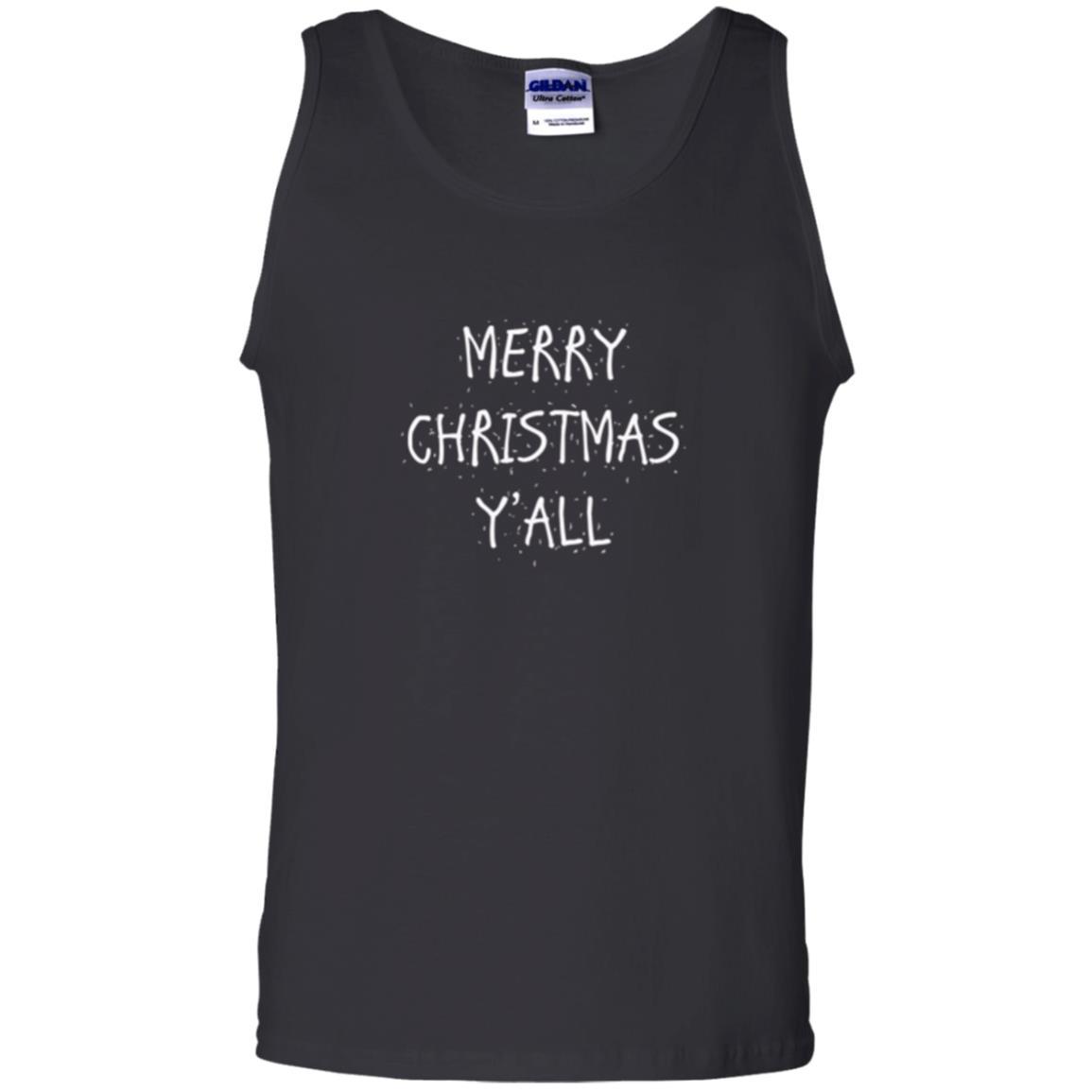 Christmas T-shirt Merry Christmas Y'all Black Small