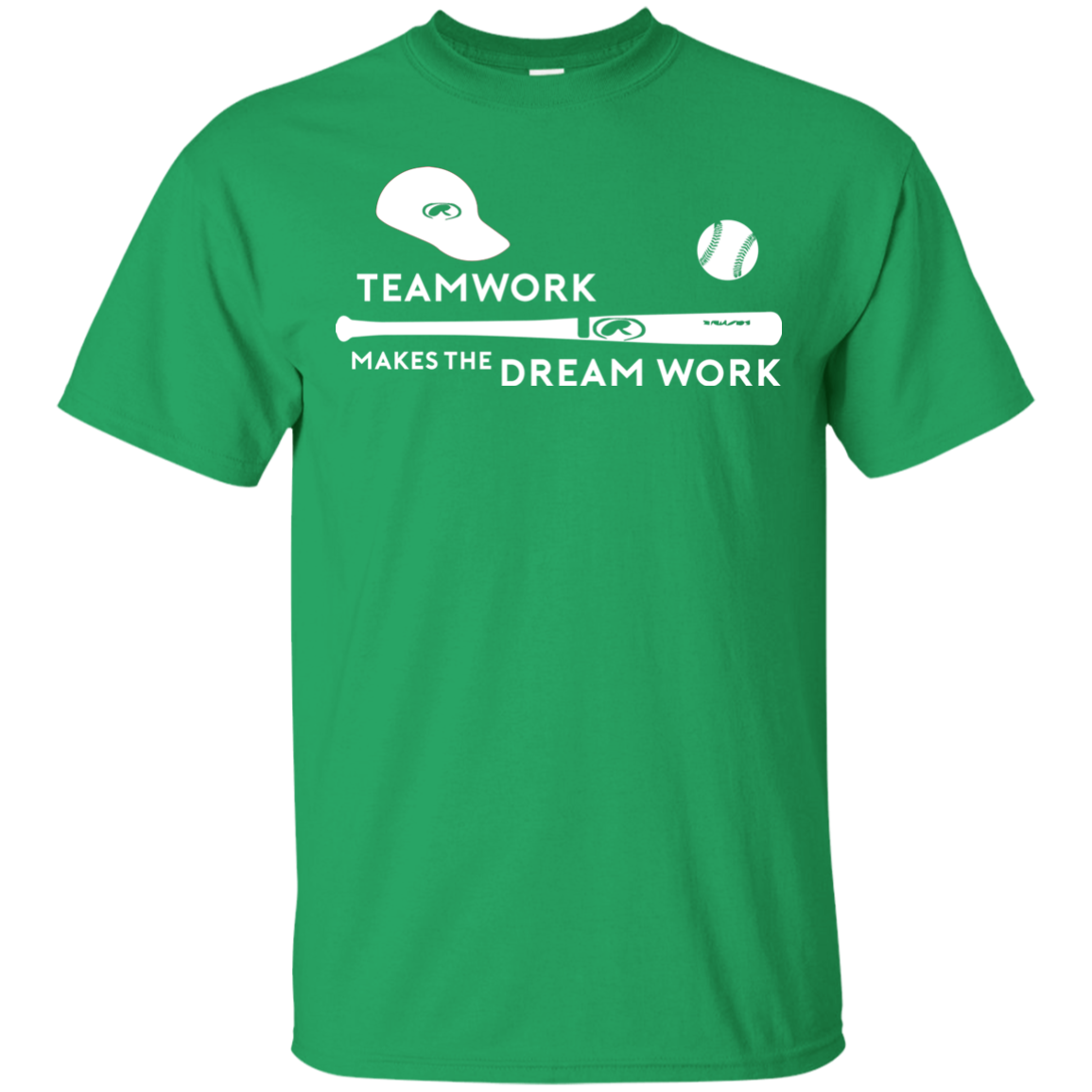 Baseball T-shirt Teamwork Makes The Dream Work Irish Green