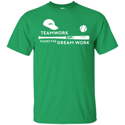 Baseball T-shirt Teamwork Makes The Dream Work Irish Green