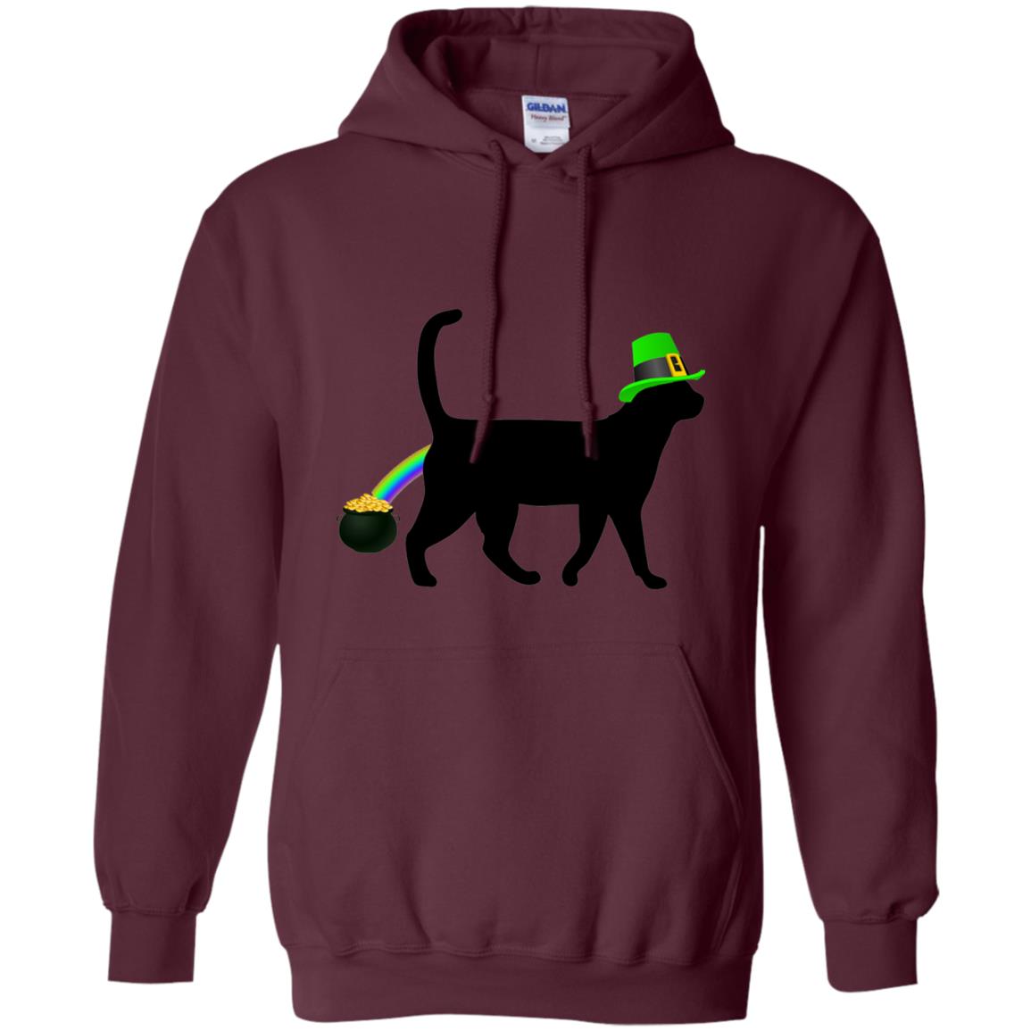 Cat Leprechaun Funny Cat Saint Patrick_s Day T-shirt Maroon