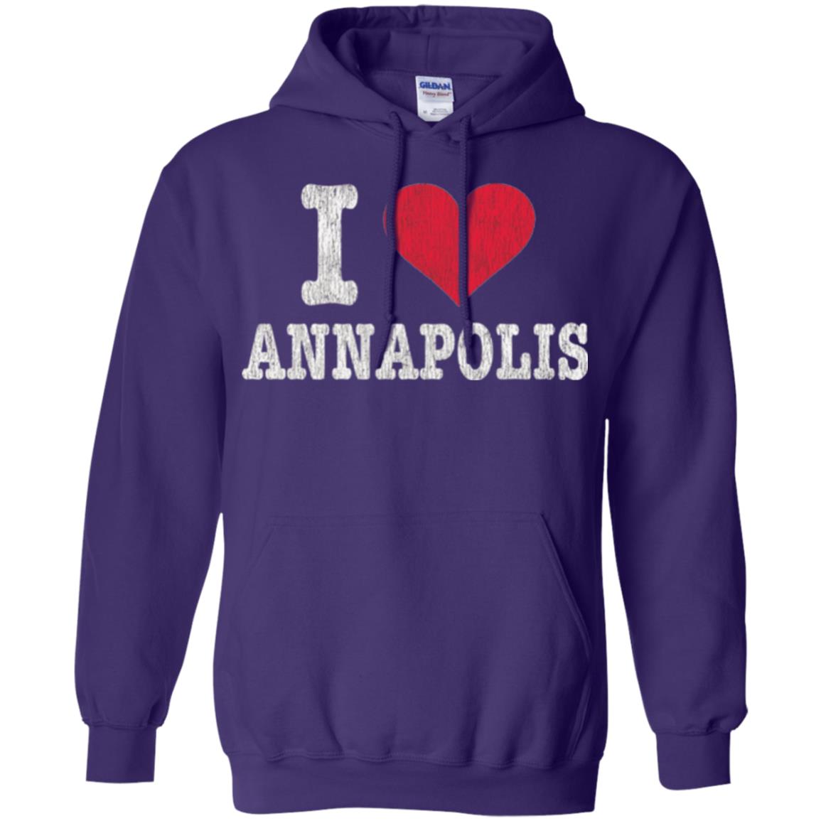 Distressed Retro I Love Annapolis T-shirt Purple