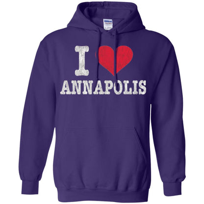 Distressed Retro I Love Annapolis T-shirt Purple