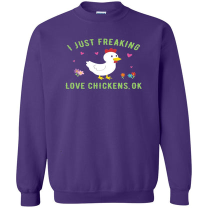 I Just Freaking Love Chickens Ok Chicken Shirt Purple