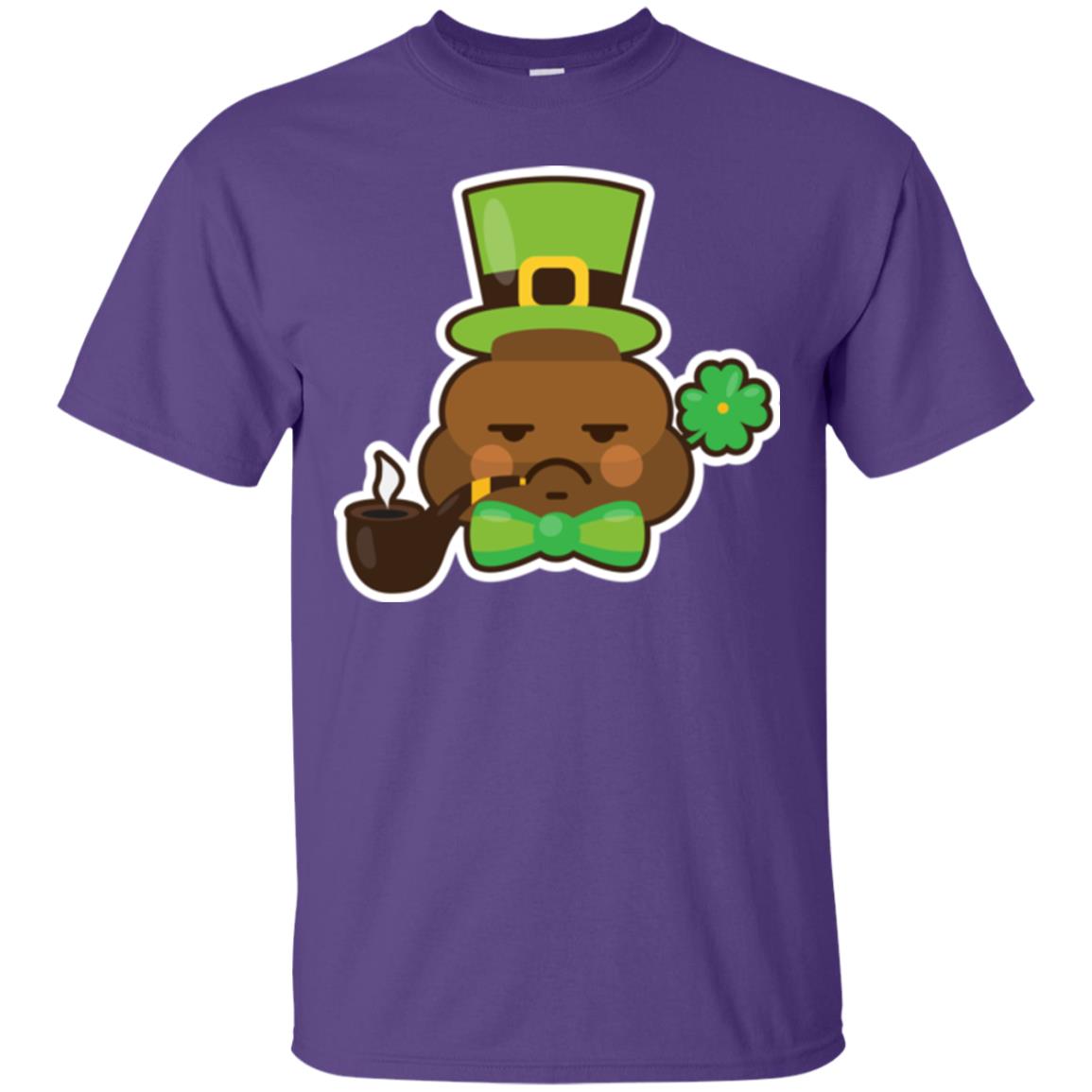 Saint Partick_s Day T-shirt Leprechaun Poop Emoji With Patrick Hat Purple
