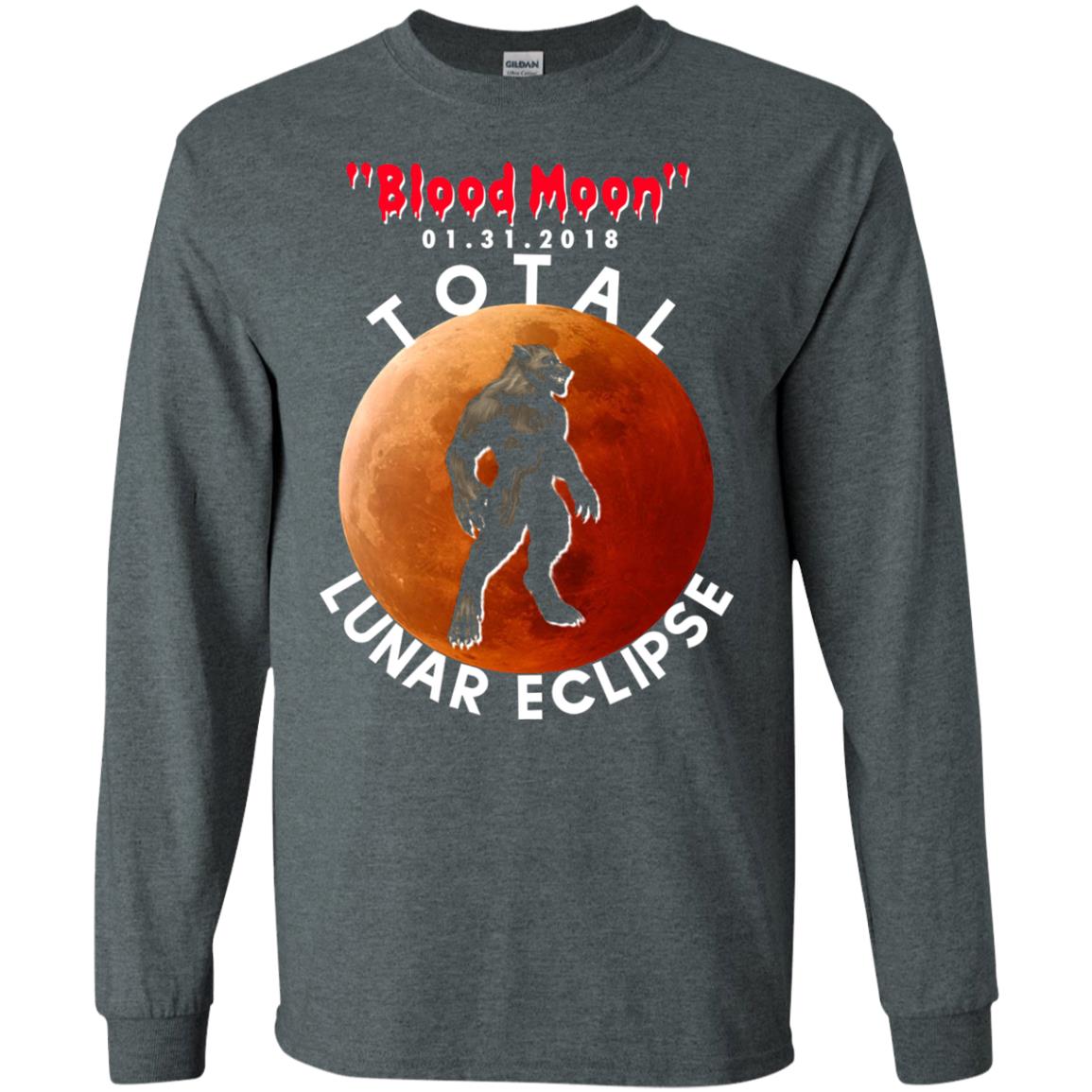 Best Total Lunar Eclipse Shirt 2018 - Blood Moon Werewolf T-shirt Dark Heather