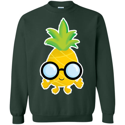 Funny Pineapple With Glasses For Boys Mens Shirt Forest Green