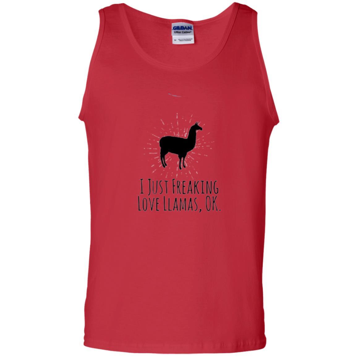 Llama Lover T-shirt I Just Freaking Love Llamas Ok Red