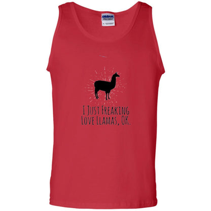 Llama Lover T-shirt I Just Freaking Love Llamas Ok Red