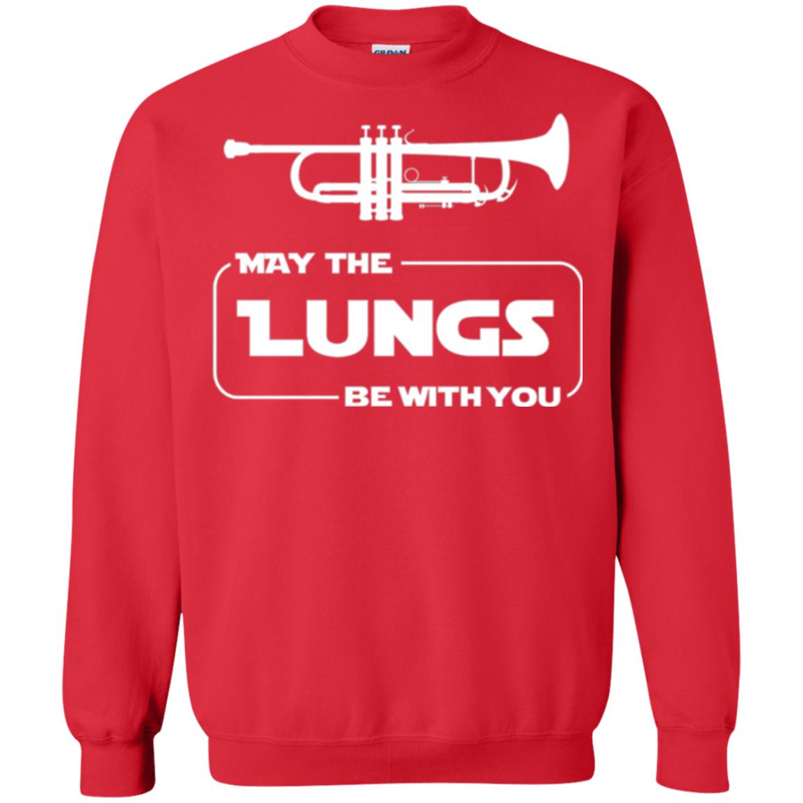 Funny Trumpet Player T-shirt May The Lungs Be With You Red