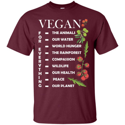 Vegetarian T-shirt Vegan For Everything Maroon