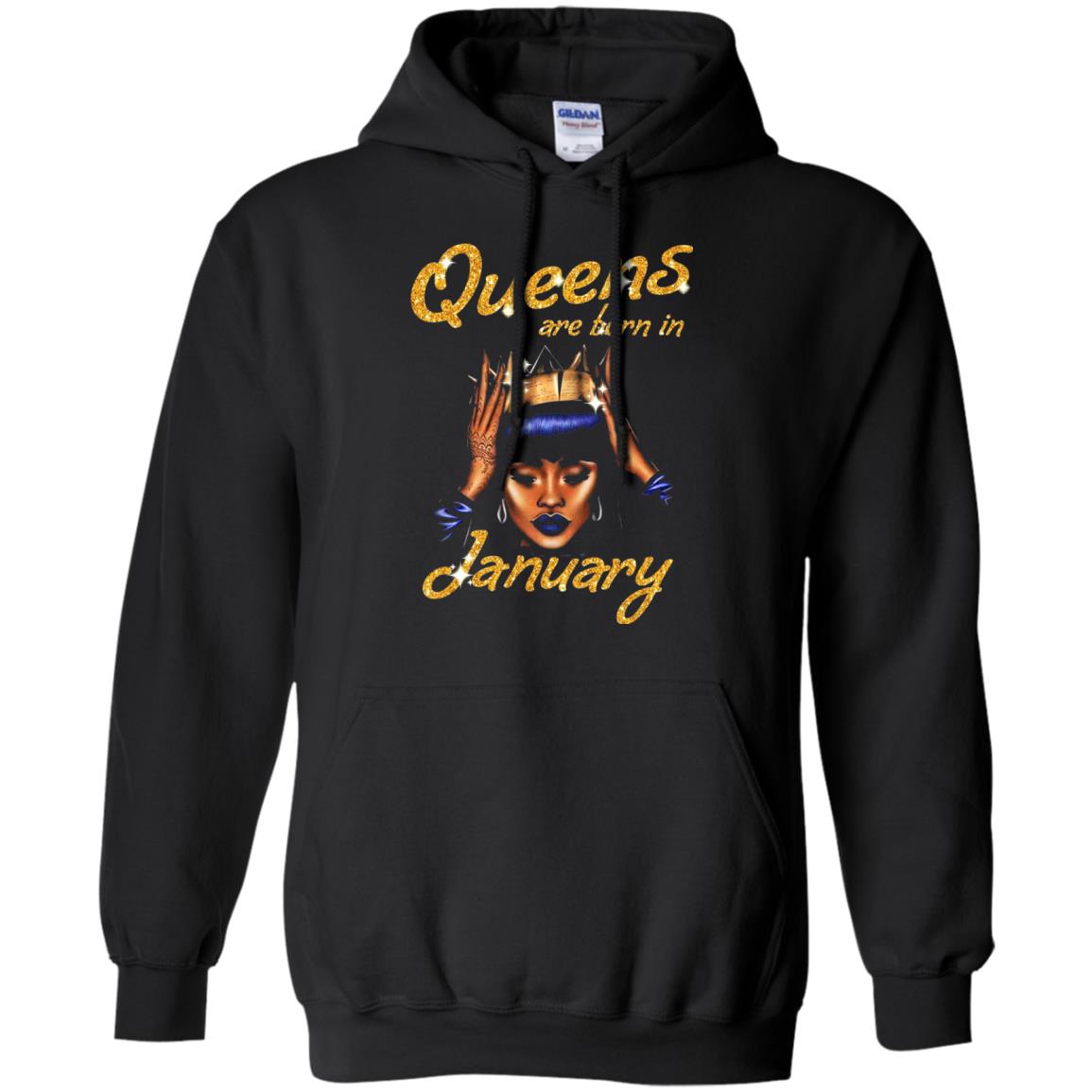 Birthday T-shirt Queens Are Born In January Black