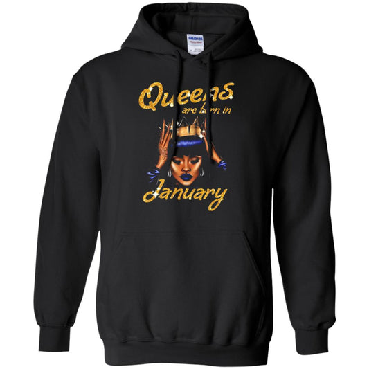 Birthday T-shirt Queens Are Born In January Black