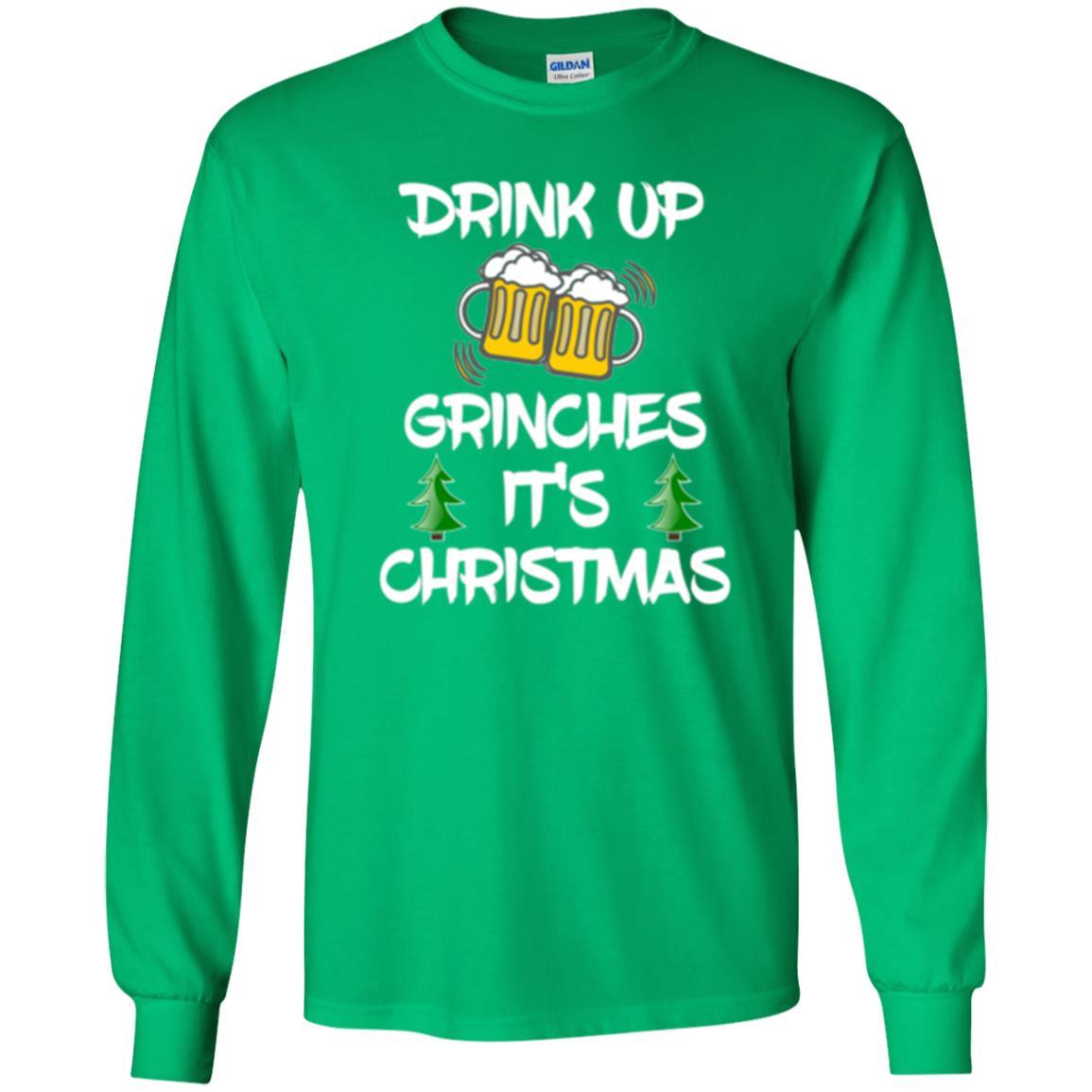 Beer Lover T-shirt Drink Up Beer Grinches It's Christmas Irish Green