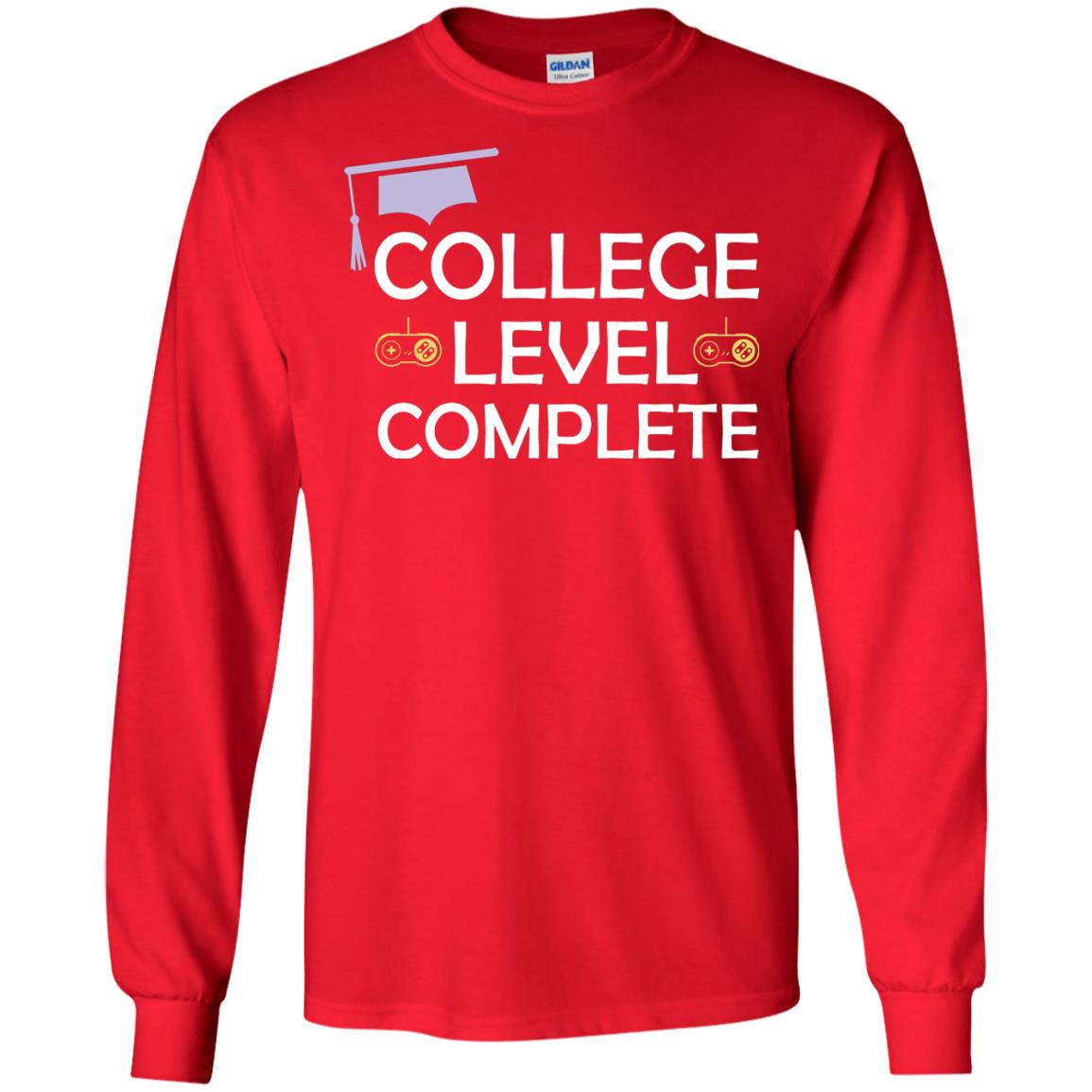 College Level Complete Funny College Graduation Shirt Red