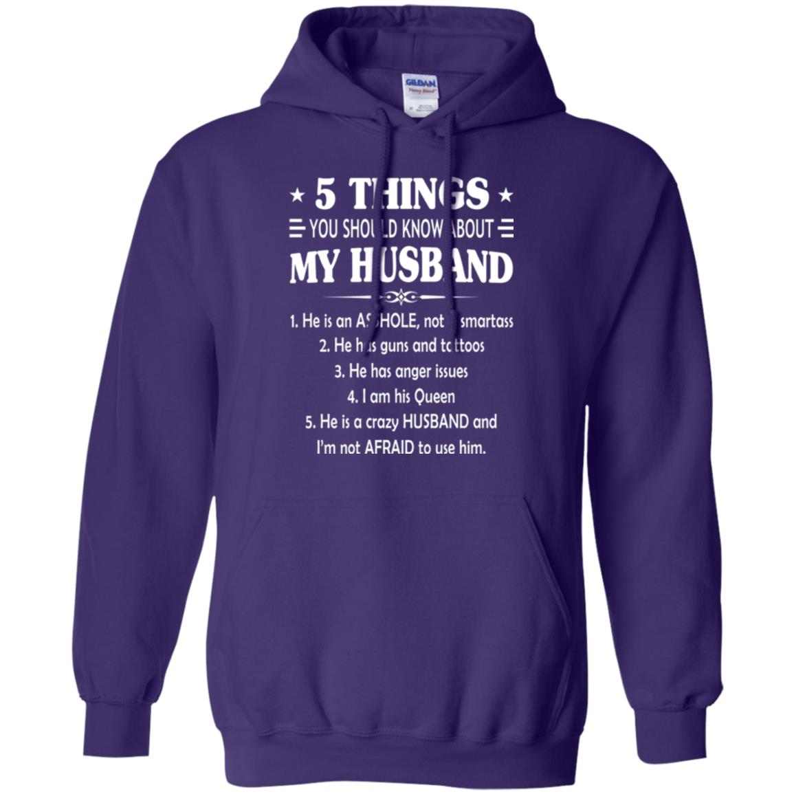 Wife T-shirt 5 Things You Should Know About My Husband Purple
