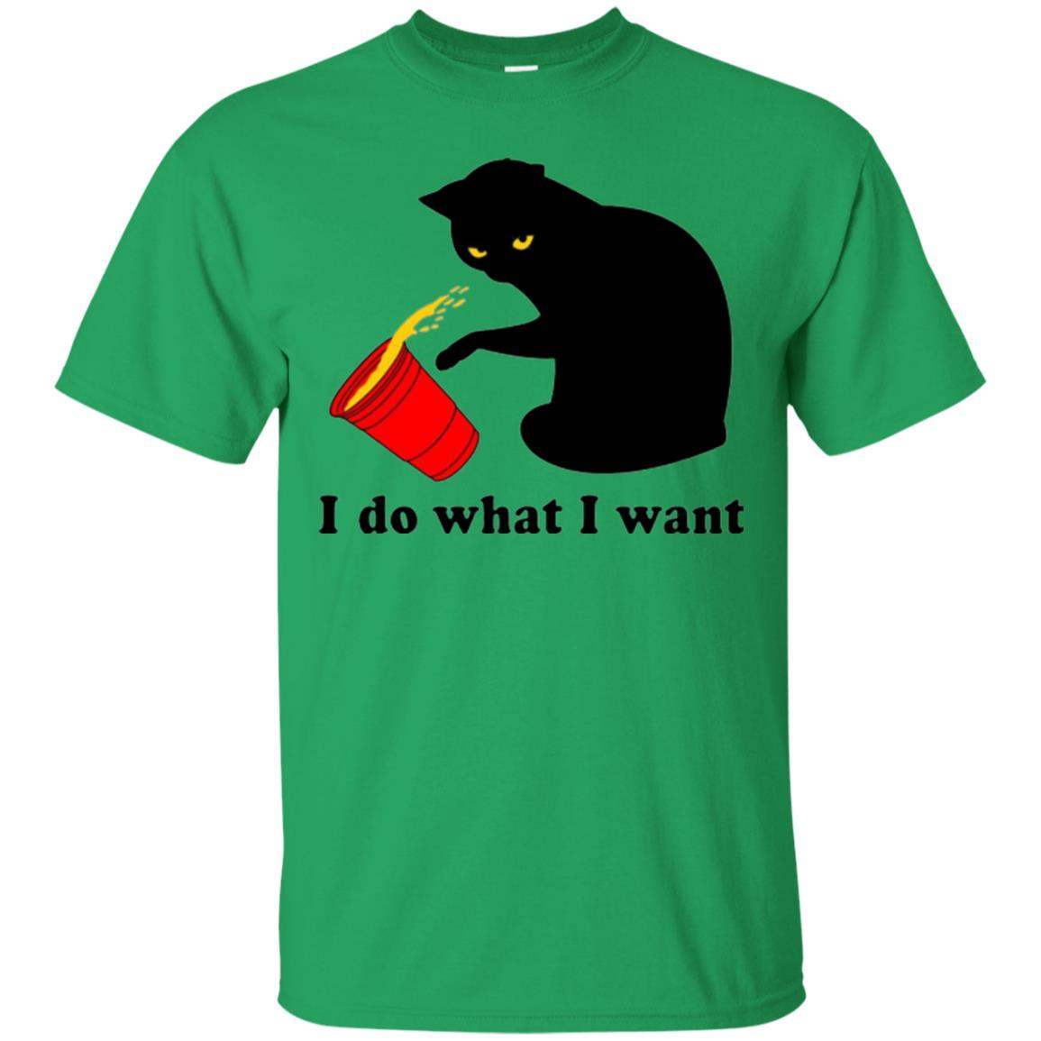 Cat Lover T-shirt I Do What I Want Irish Green