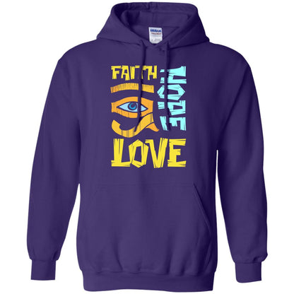 Faith Hope Love Christian T-shirt Purple