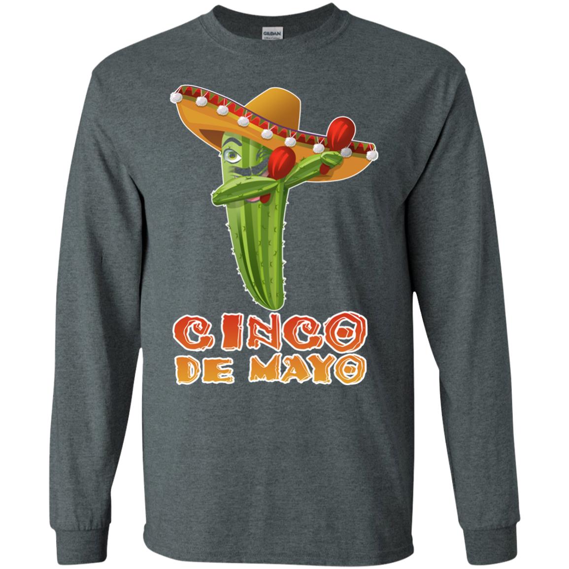 Dabbing Cinco De Mayo Cactus Shirt Dark Heather