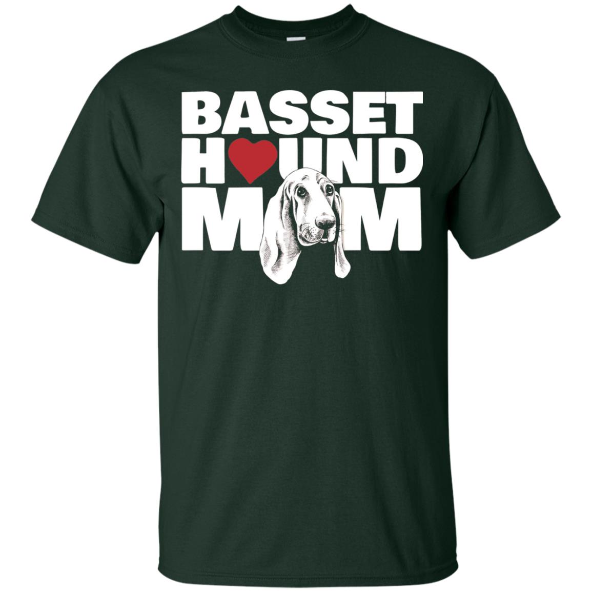 Basset Hound Mom Heart T-shirt Forest