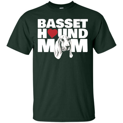 Basset Hound Mom Heart T-shirt Forest