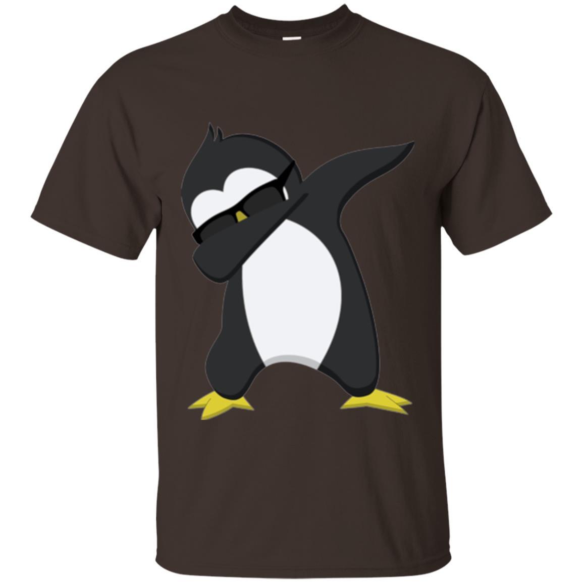 Chirstmas T-shirt Dabbing Penguin Dark Chocolate