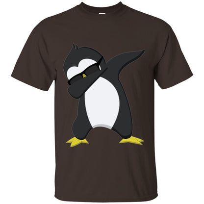 Chirstmas T-shirt Dabbing Penguin Dark Chocolate