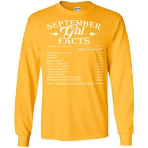 September Girl Facts Facts T-shirtG240 Gildan LS Ultra Cotton T-Shirt