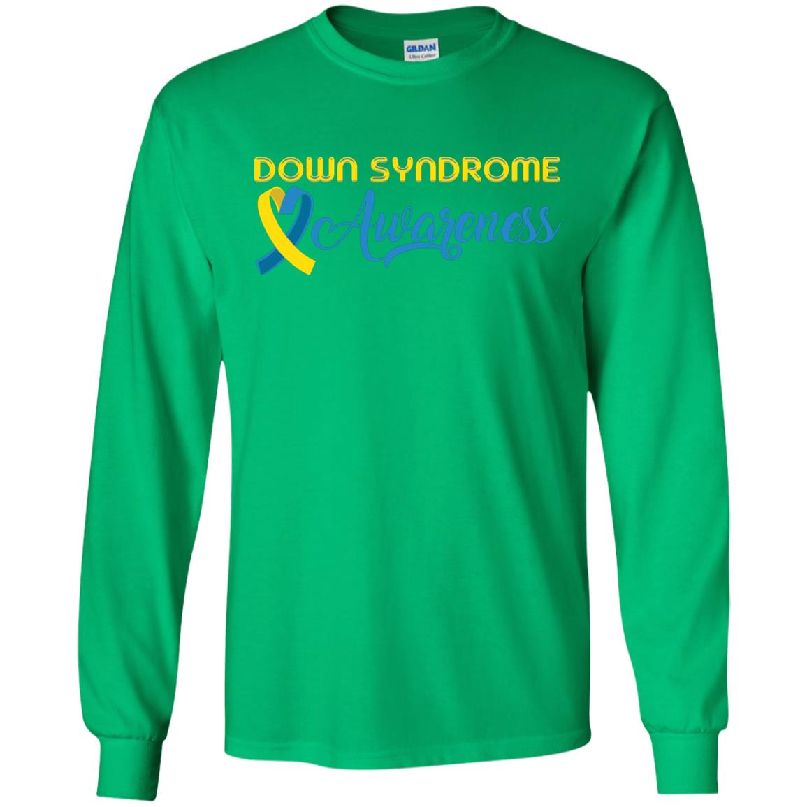 Yellow And Blue Ribbons Down Syndrome Awareness T-shirt Irish Green